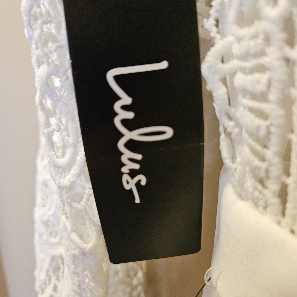 Lulu's White Lace Long Sleeve Dress - Picture 3 of 3